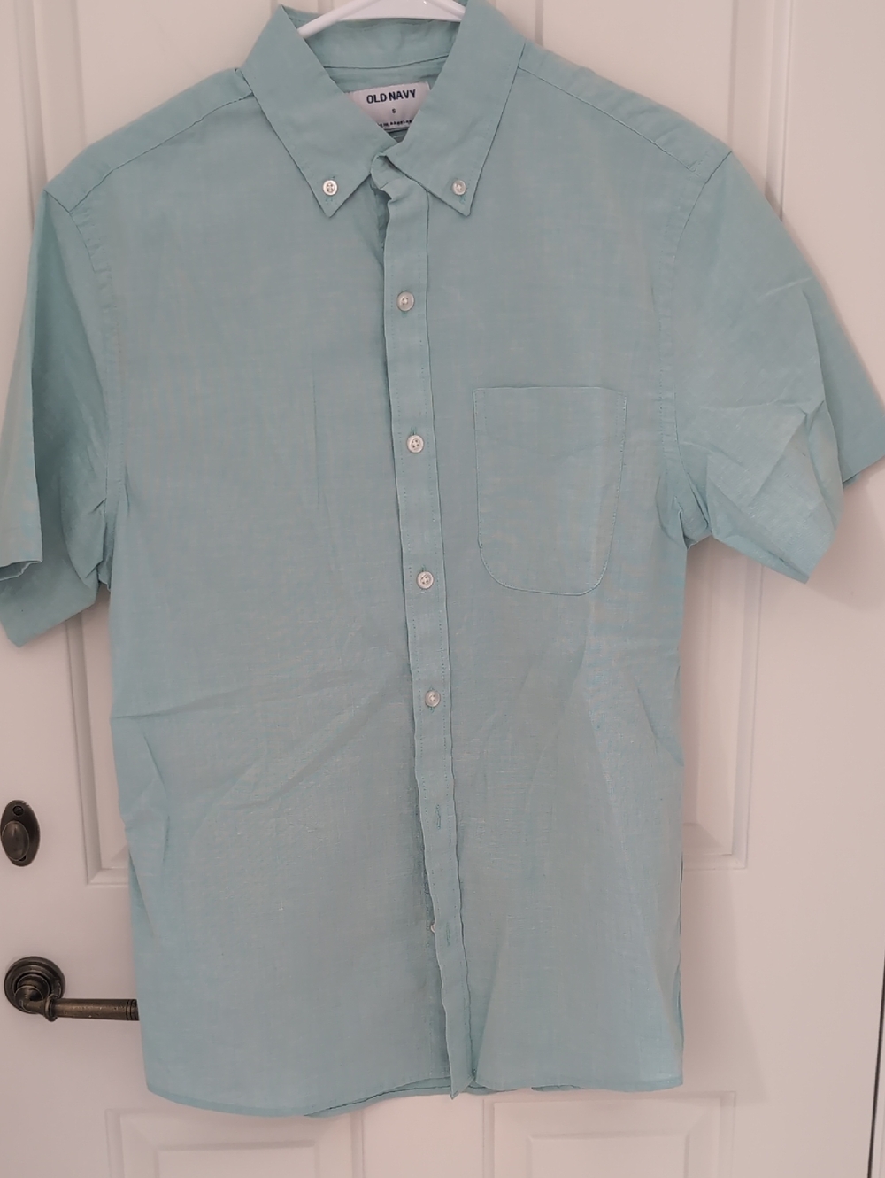 Men Turquoise Old Navy Short Sleeve Button Down - Small